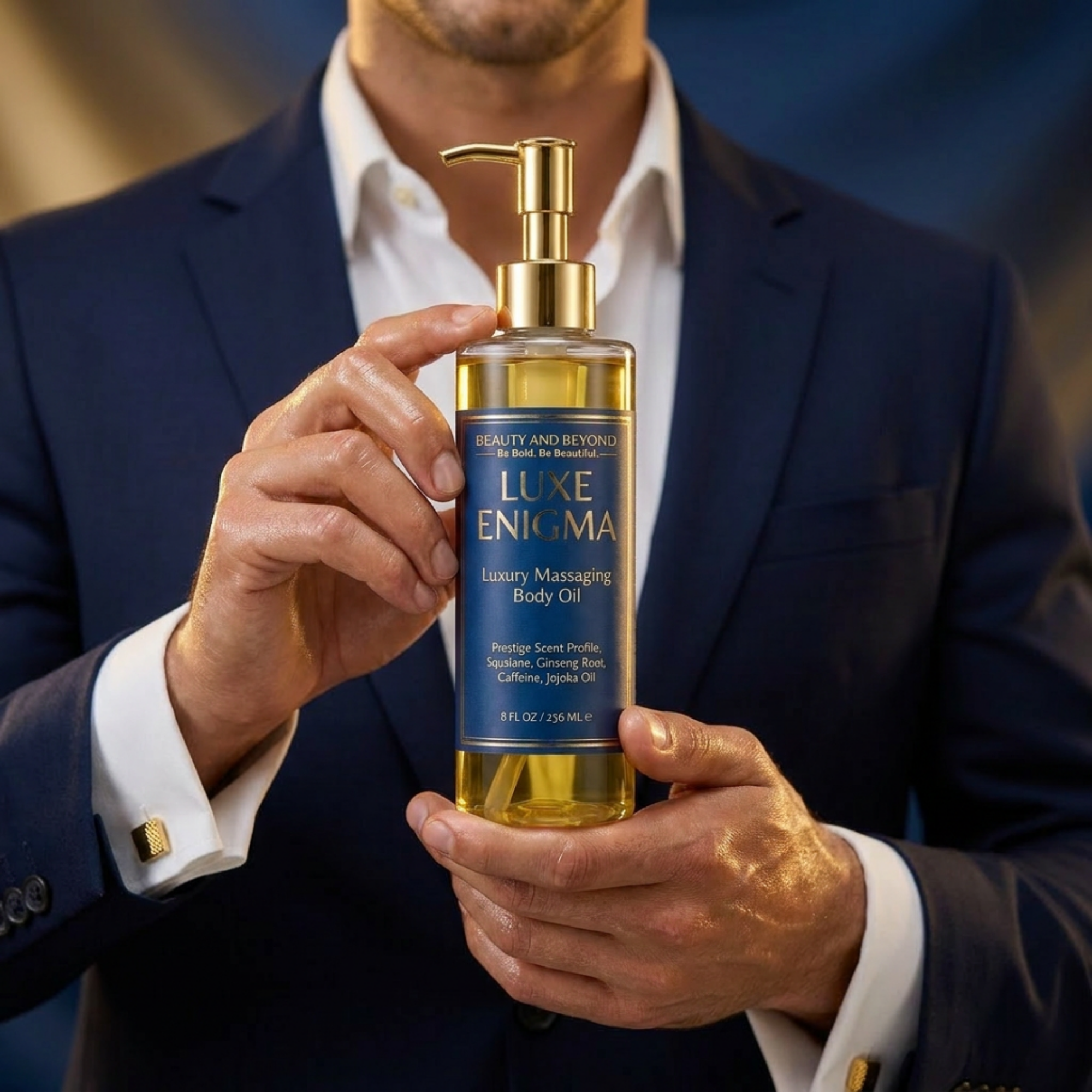 Luxe Enigma Massaging Body Oil — Prestige Masculine Spa Treatment