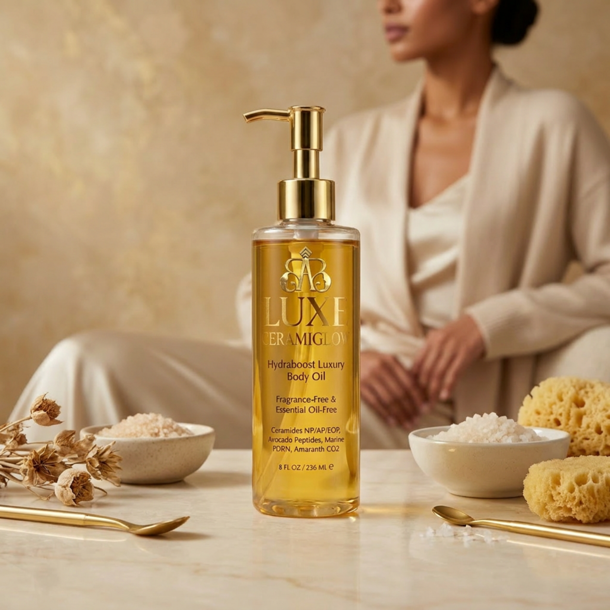 Luxe CeramiGlow Hydraboost Body Oil — Prestige Clinical Skin Renewal