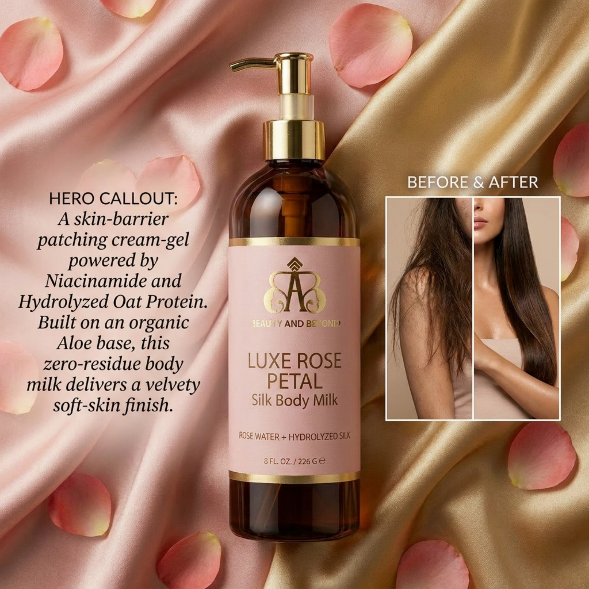 Luxe Rose Petal Silk Body Milk