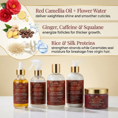 THE VIRGIN HAIR RESET RITUAL COLLECTION Tress Therapy Apple Cider Vinegar Clarification Hair Care System