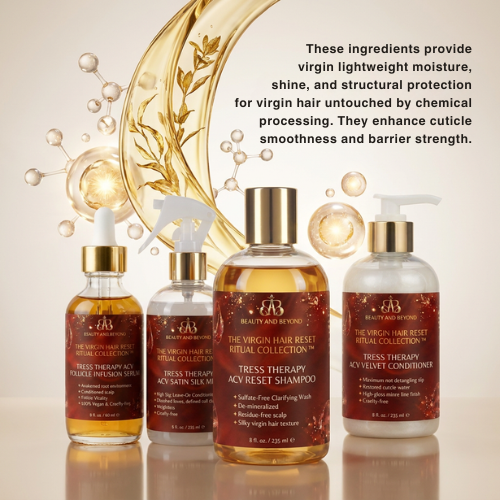 THE VIRGIN HAIR RESET RITUAL COLLECTION Tress Therapy Apple Cider Vinegar Clarification Hair Care System