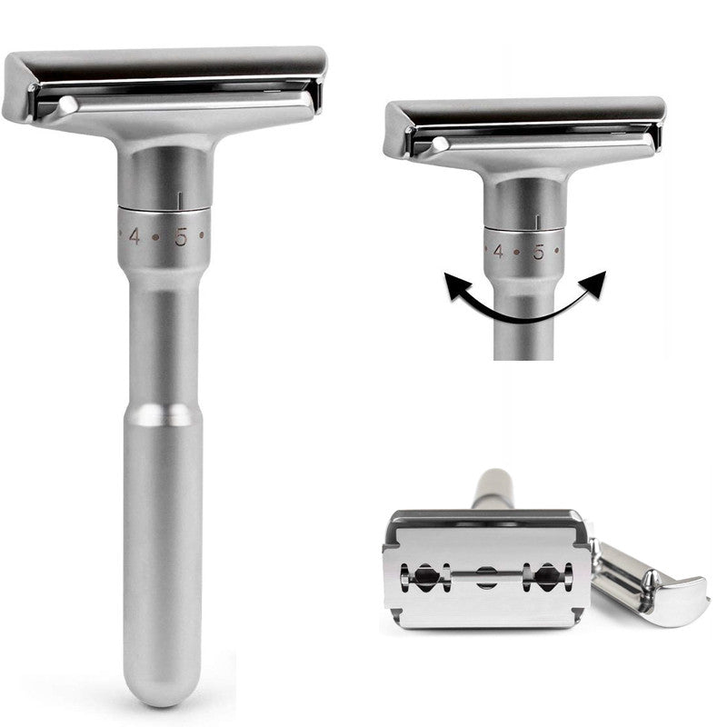 Beard & Blade Chrome Adjustable Pro Kit | 100-Blade Safety Razor System