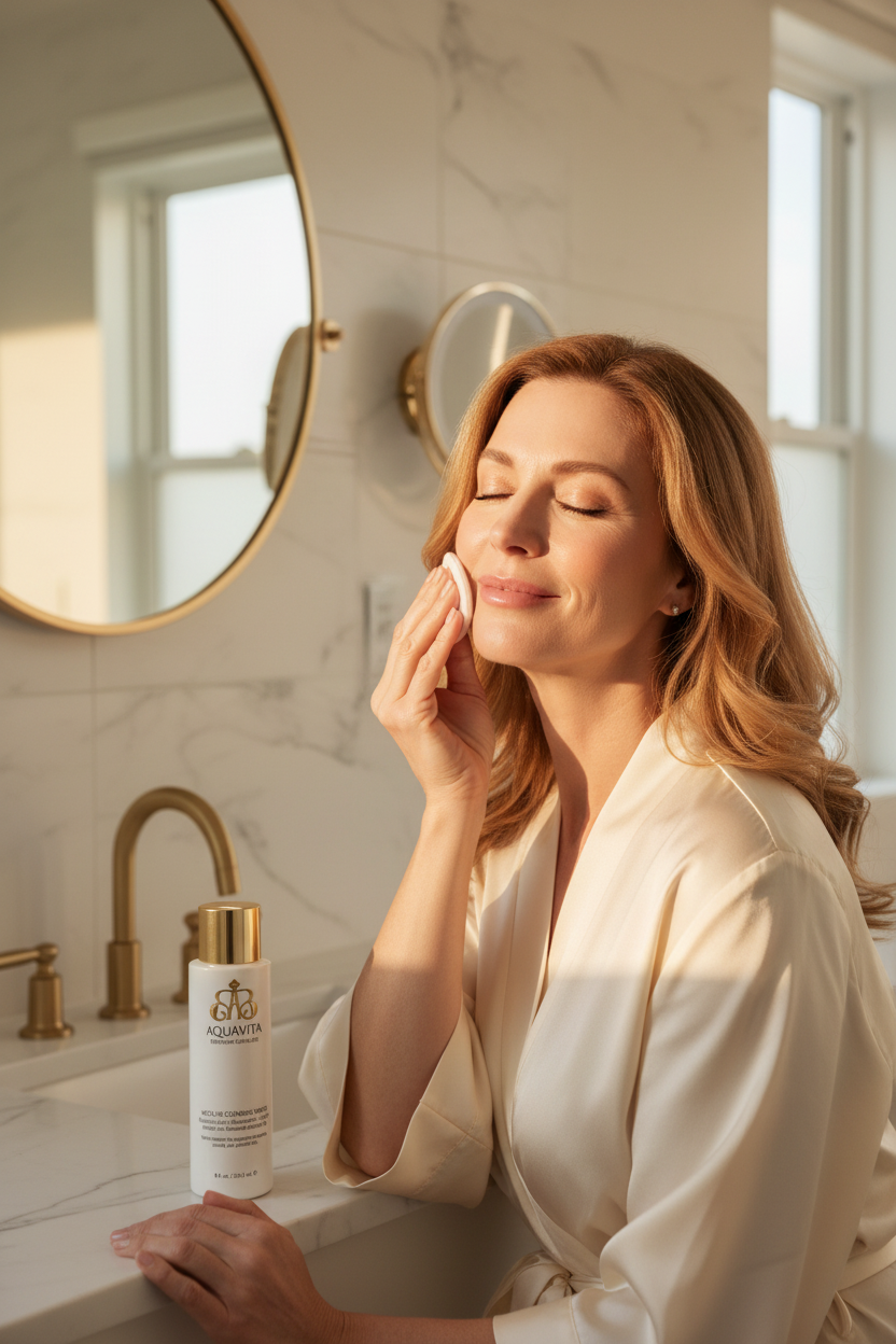 AquaVita HA + Niacinamide + CoQ10 Model in Use