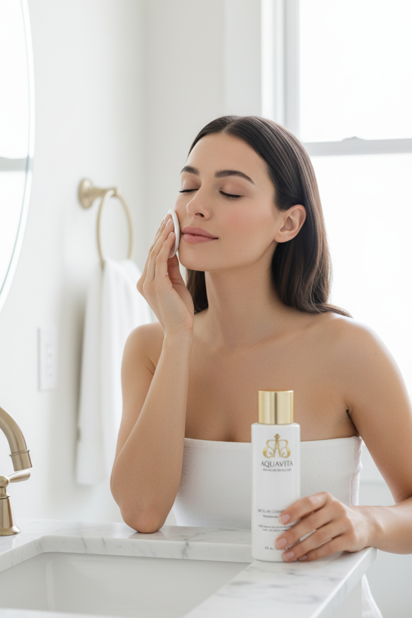 AquaVita Niacinamide Oily Skin Model in Use