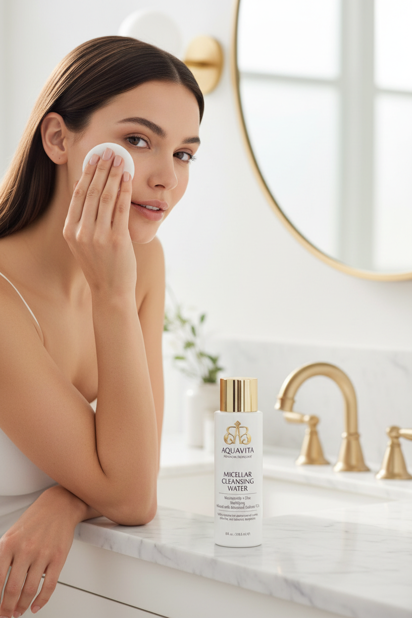 AquaVita Niacinamide + Zinc Mattifying Model in Use
