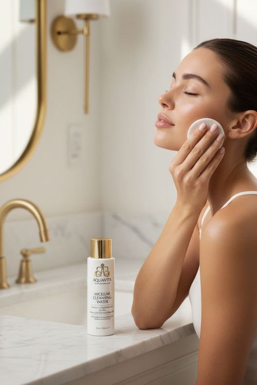 AquaVita Vitamin E + Hyaluronic Acid Model in Use