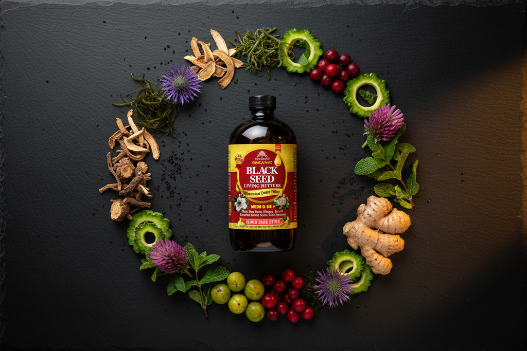 Black Seed Bitters - Flat Lay Regen