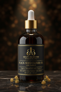 Black Seed Elixir Oil — Hero Shot on 4 oz Bottle