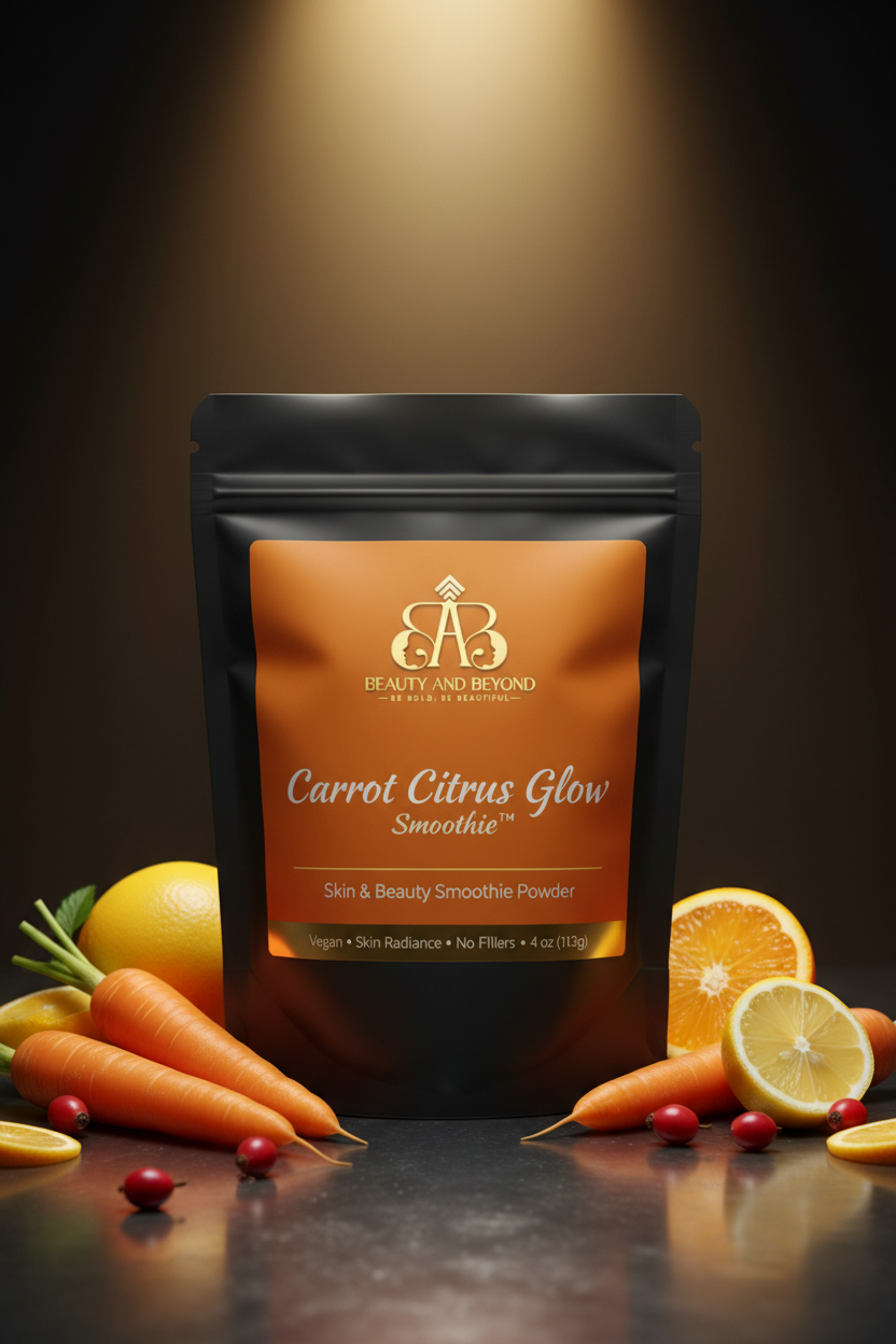 Carrot Citrus Glow Smoothie™ Hero — Corrected Logo