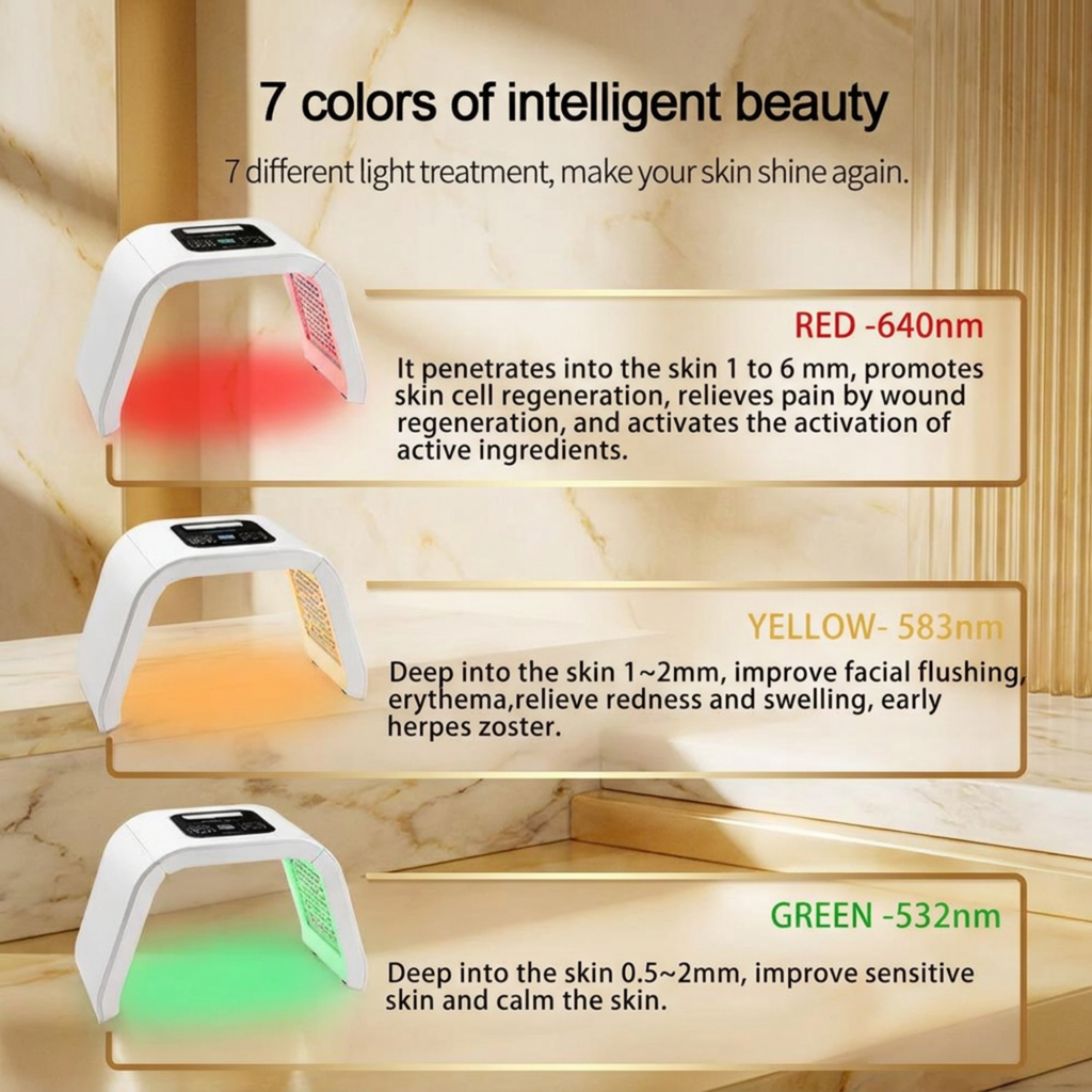 7 LED Light Facial Nano Mist Home Therapy PDT Machine