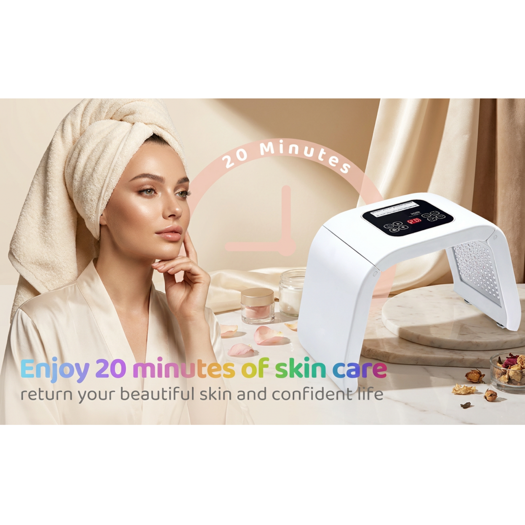 7 LED Light Facial Nano Mist Home Therapy PDT Machine