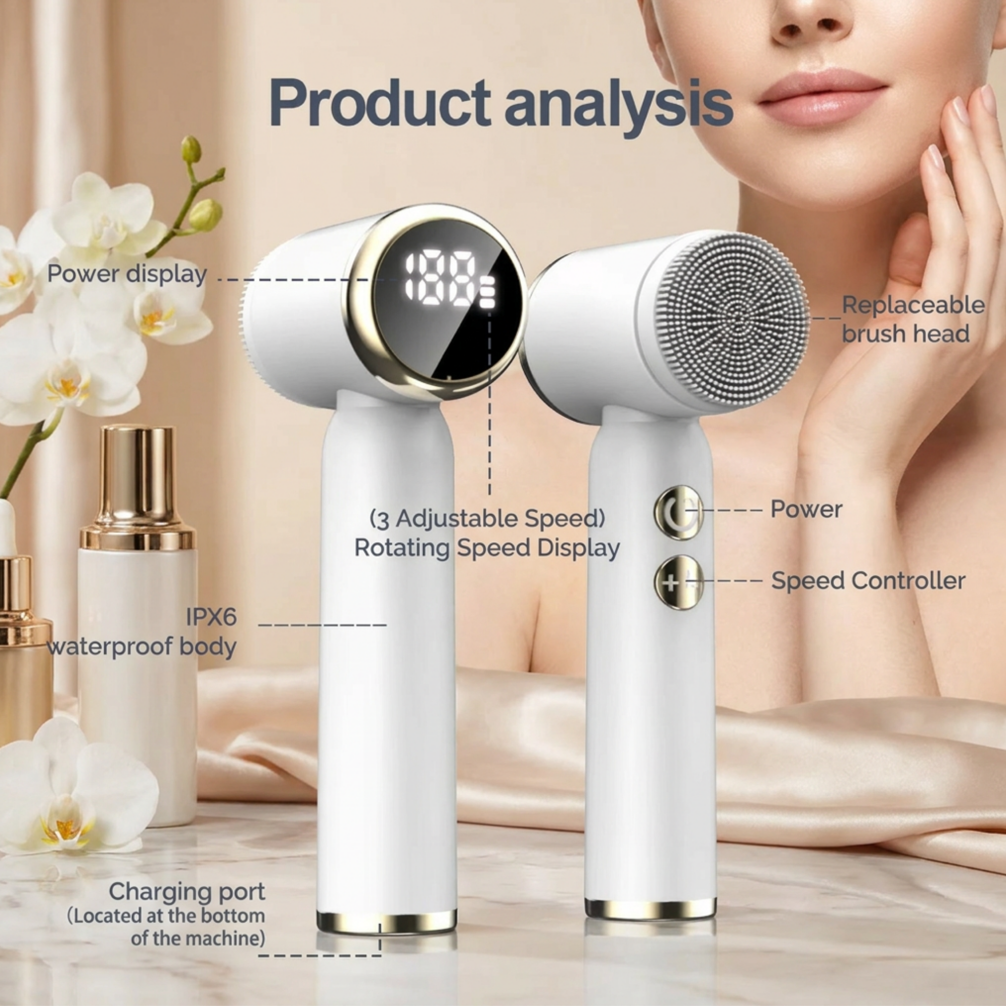 Lumina PureWave Luxe Sonic Facial Cleansing Brush