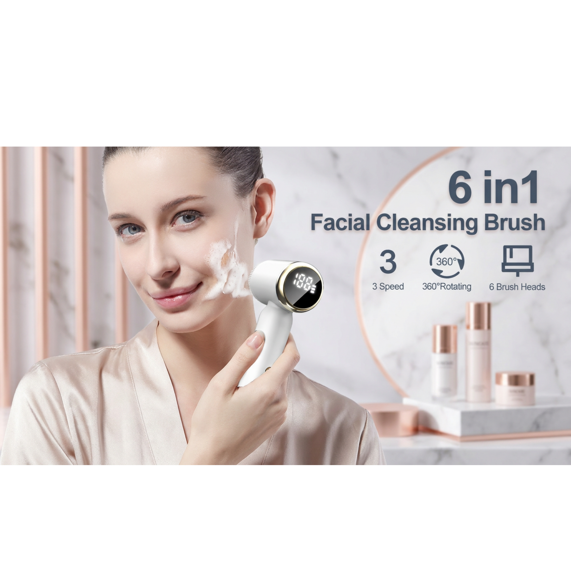 Lumina PureWave Luxe Sonic Facial Cleansing Brush
