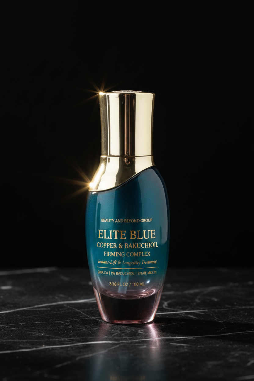 Elite Blue Copper — Capped Bottle Hero