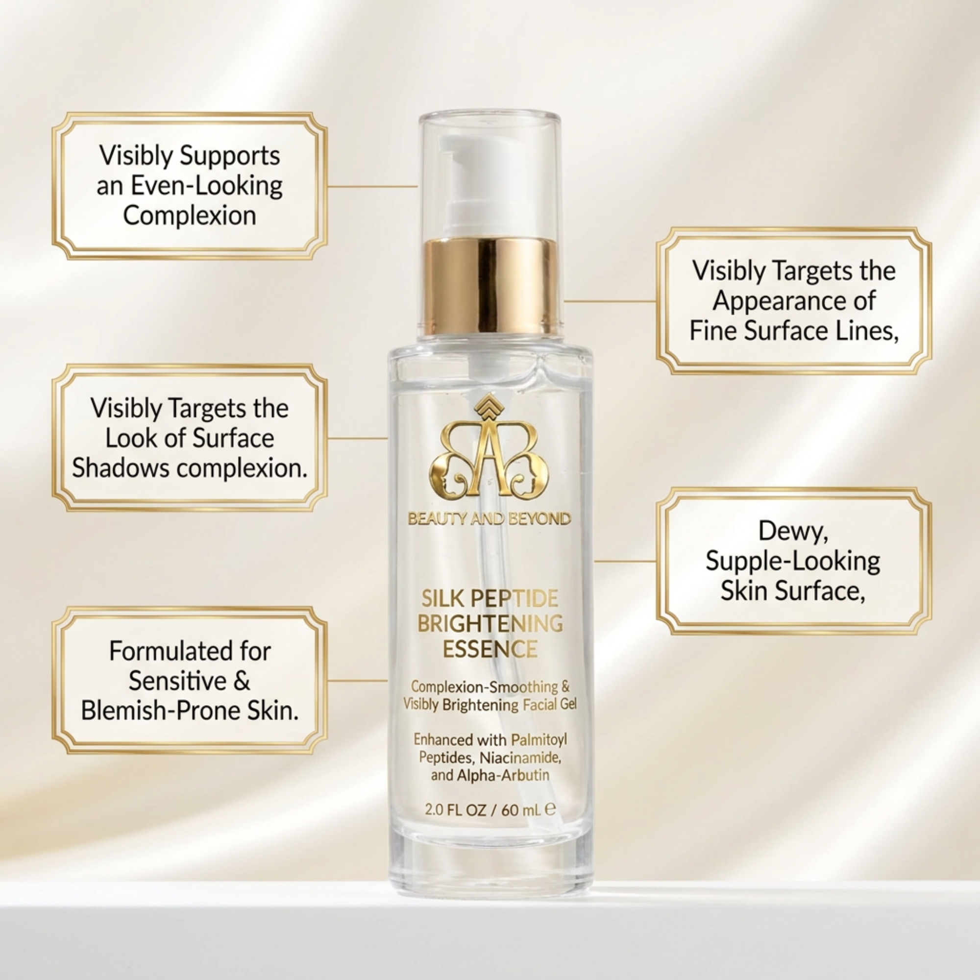Silk Peptide Brightening Essence – Complexion-Smoothing & Visibly Brightening Facial Gel (60 mL)