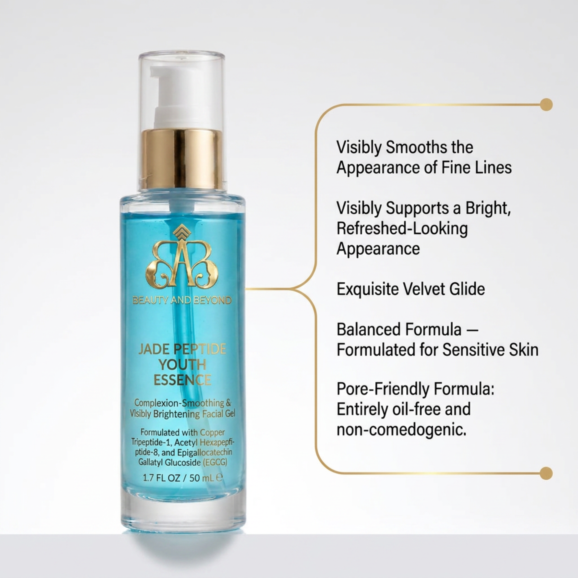 Jade Peptide Youth Essence – Complexion-Smoothing & Visibly Brightening Facial Gel (50 mL)