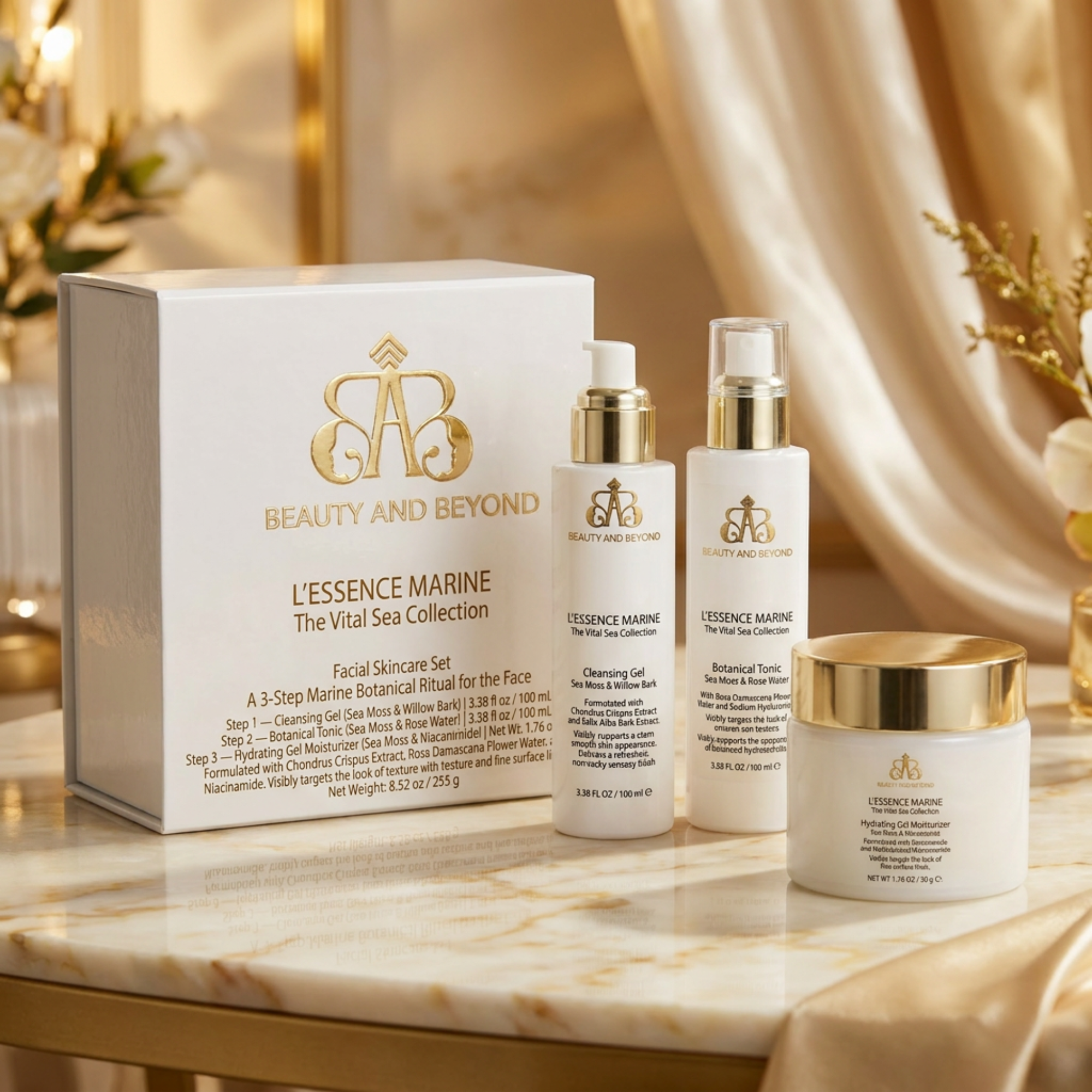 L'Essence Marine: The Vital Sea Collection — Facial Skincare Set (3-Step Marine Botanical Ritual)