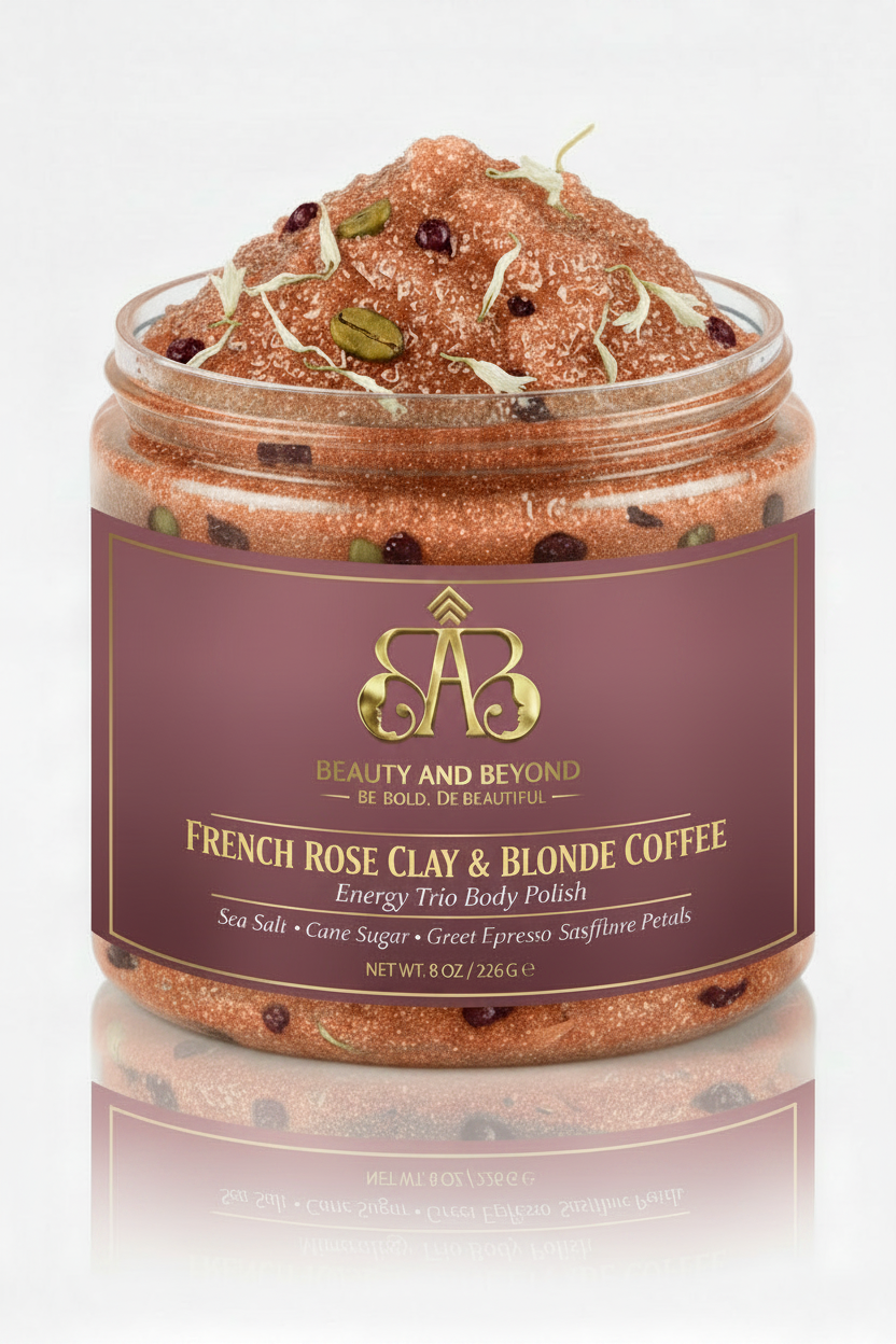 French Rose Clay & Blonde Coffee — Lid Off Open Jar
