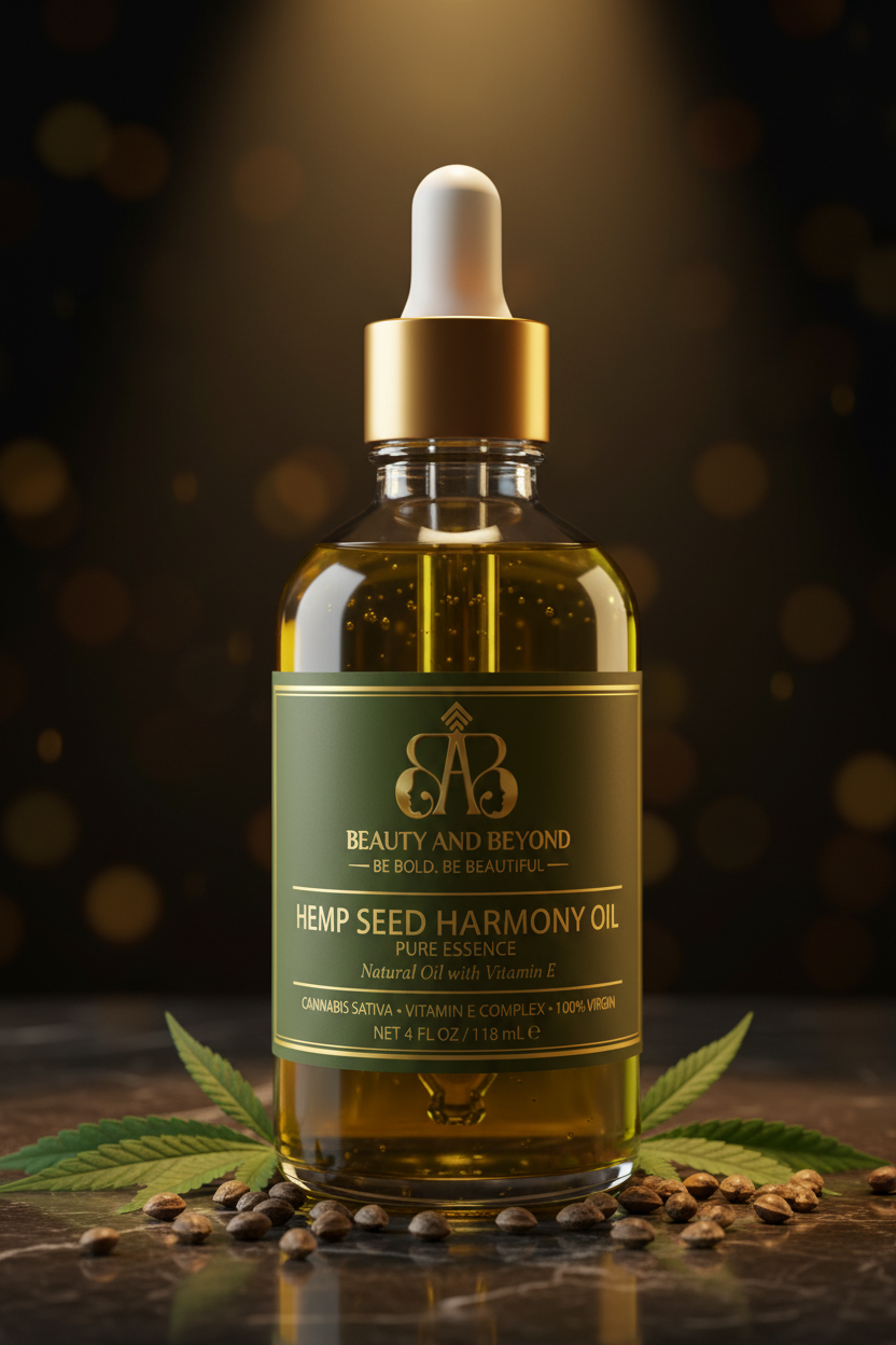 Hemp Seed Harmony Oil — Hero Shot on 4 oz Bottle
