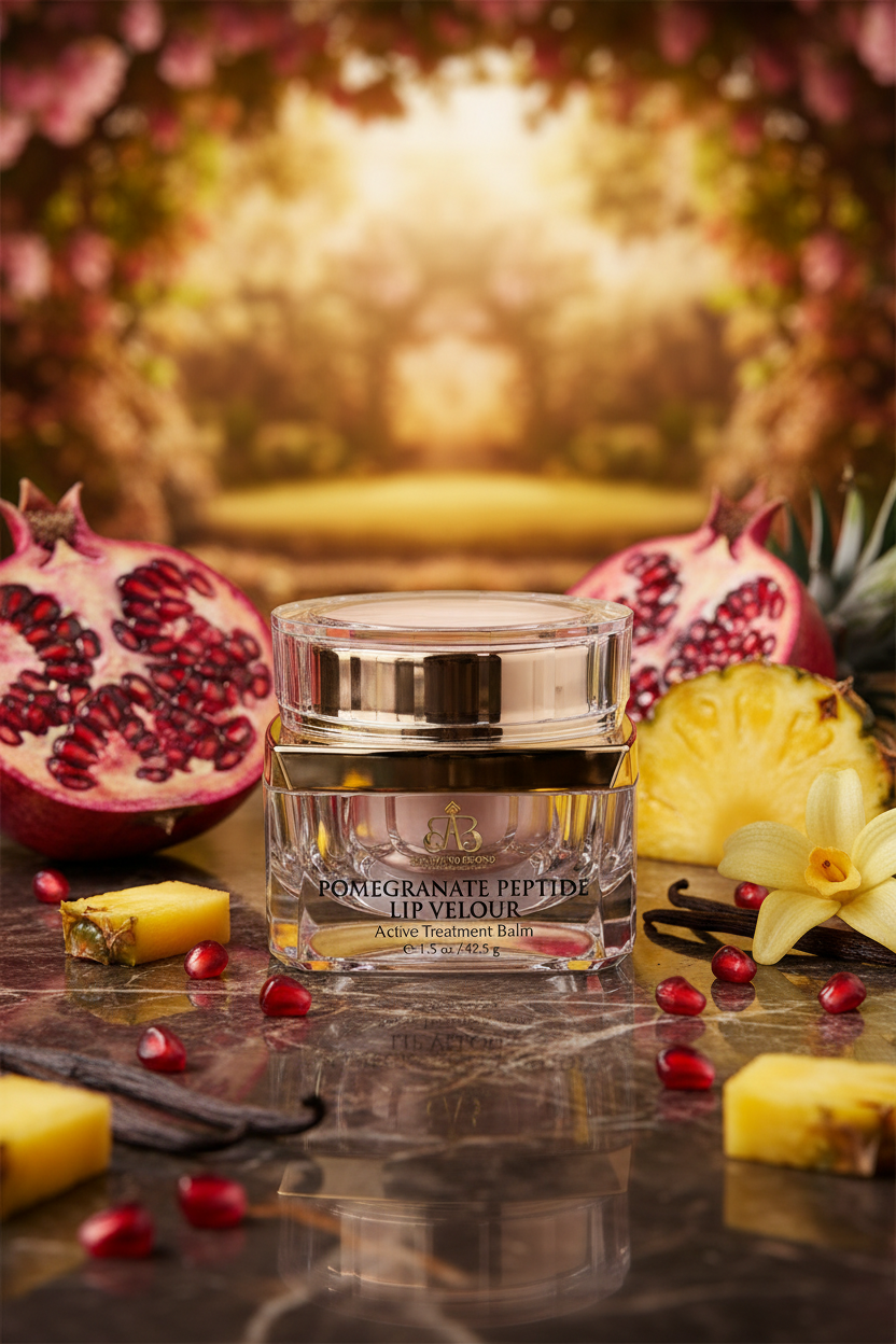 Pomegranate Peptide Lip Velour — luxury hero product shot
