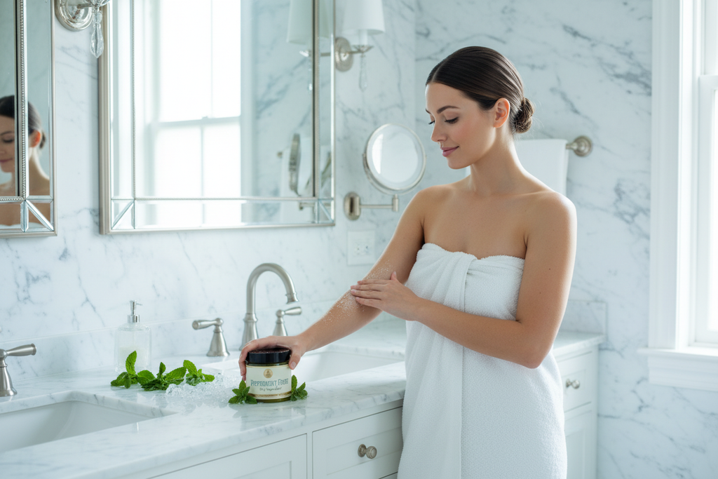 Peppermint Frost Body Sugar Scrub — lifestyle shot