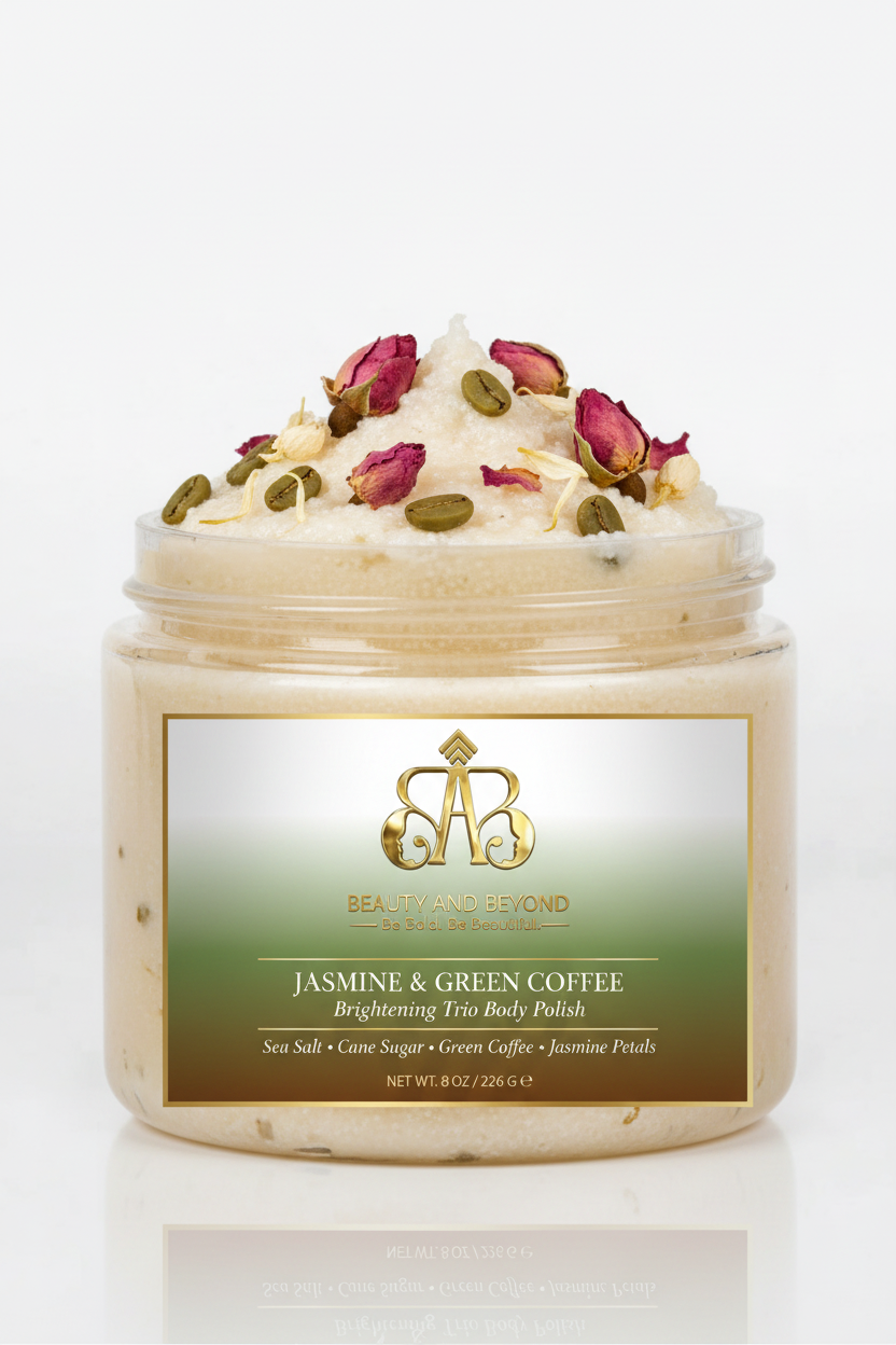 Jasmine & Green Coffee — Jar with Lid Off