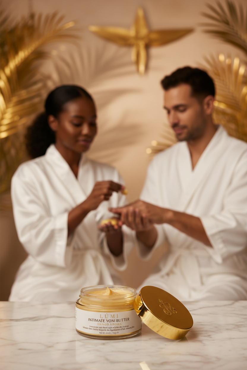 LÚMI Intimate Yoni Butter Mango — Luxury Hero Editorial v3