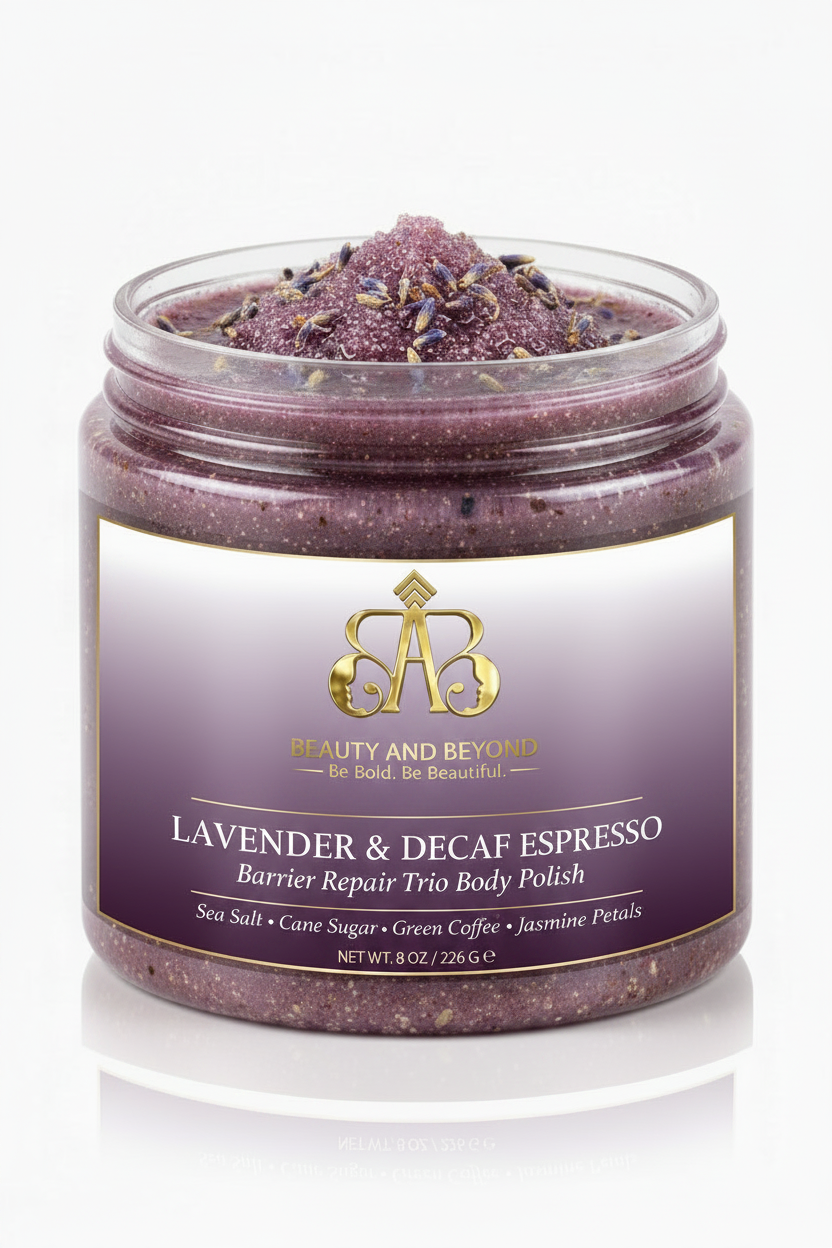 Lavender & Decaf Espresso — Jar Lid Off Mounded
