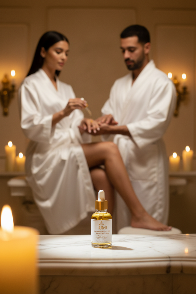 LUMI Intimate Yoni Fluid Mango — Luxury Hero Editorial