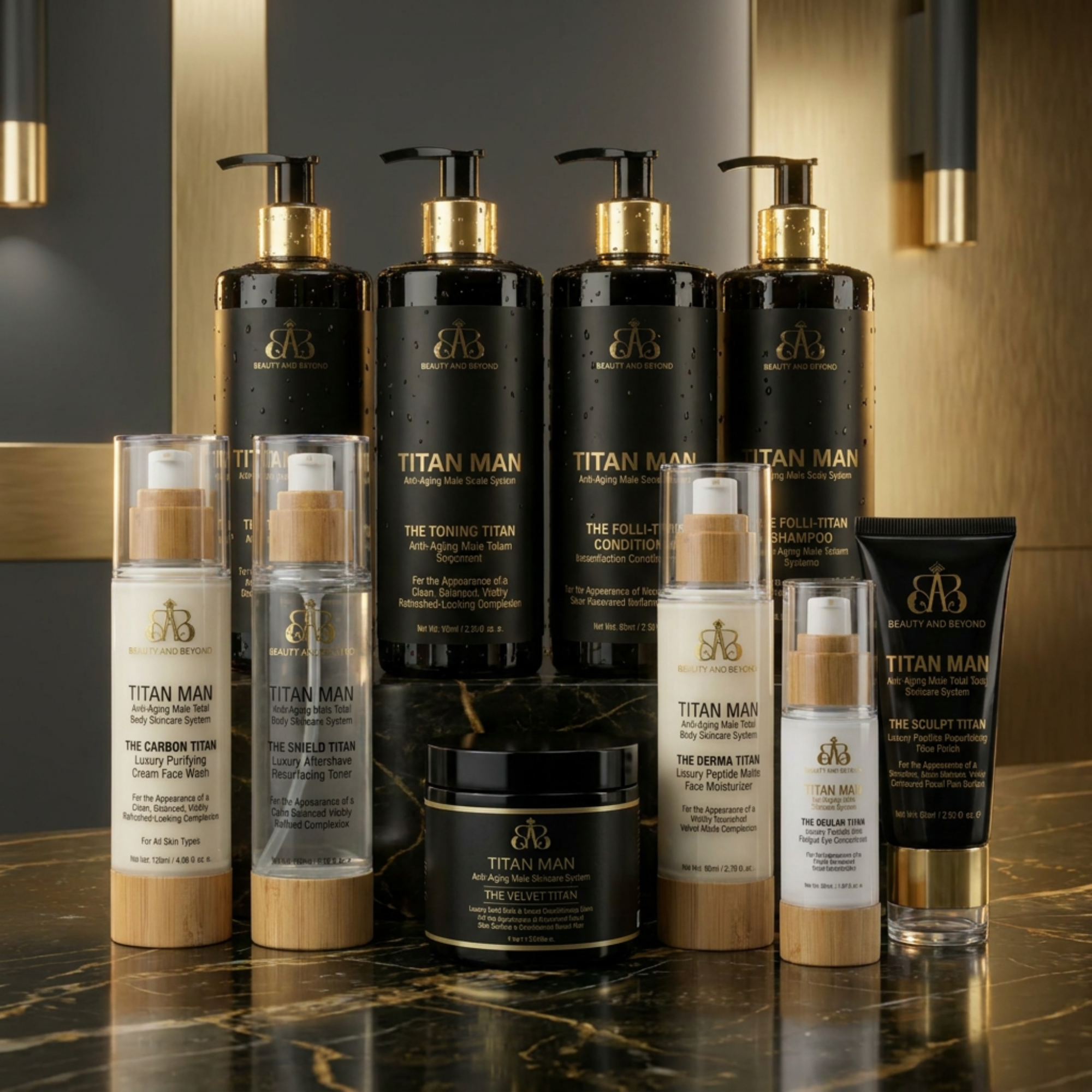 TITAN MAN Anti-Aging Male Total Body Skincare System — Complete 10-Piece Master System