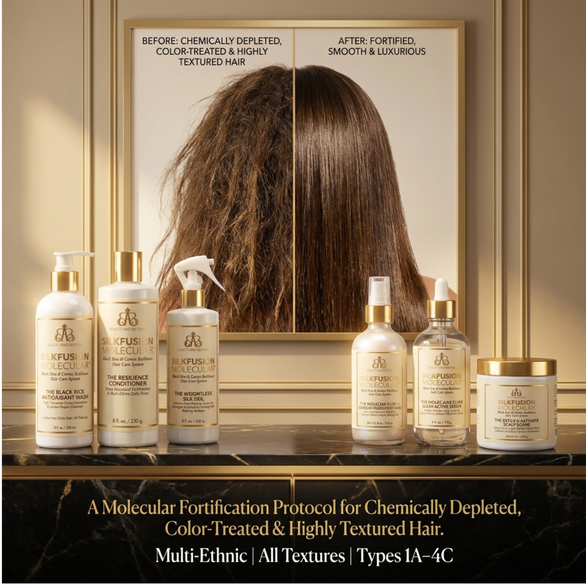 SILKFUSION MOLECULAR Black Rice & Cortex Resilience Hair Care System 6-Piece Complete Collection
