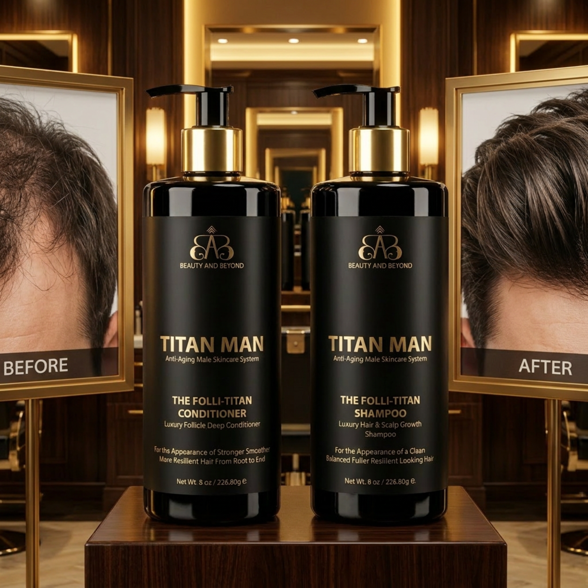 TITAN MAN Anti-Aging Male Total Body Skincare System — 4-Piece Hair & Body Collection