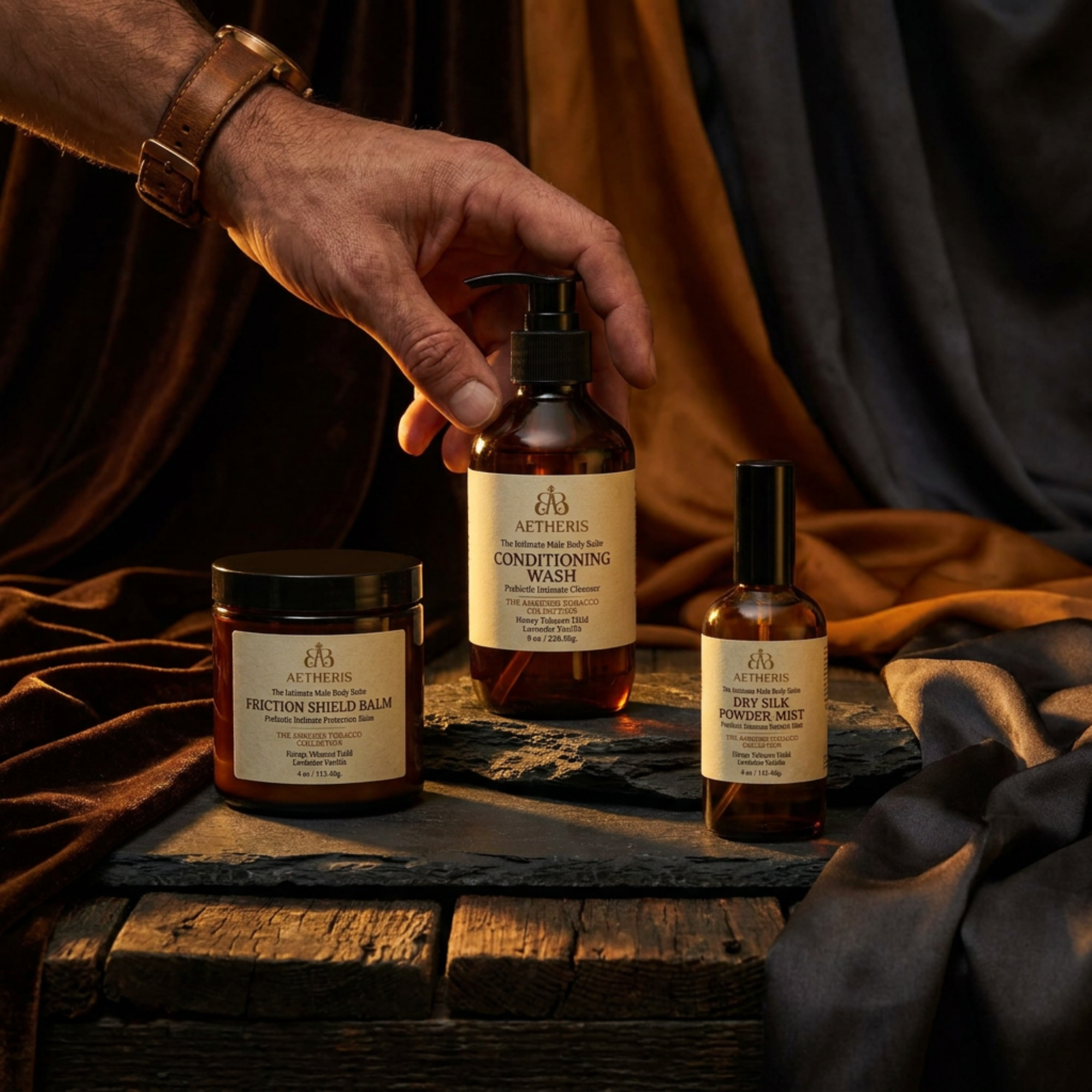AETHERIS THE INTIMATE MALE BODY SUITE: THE AMBERED TOBACCO COLLECTION