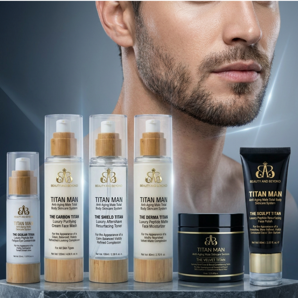TITAN MAN Anti-Aging Male Total Body Skincare System — 6-Piece Face Care Set