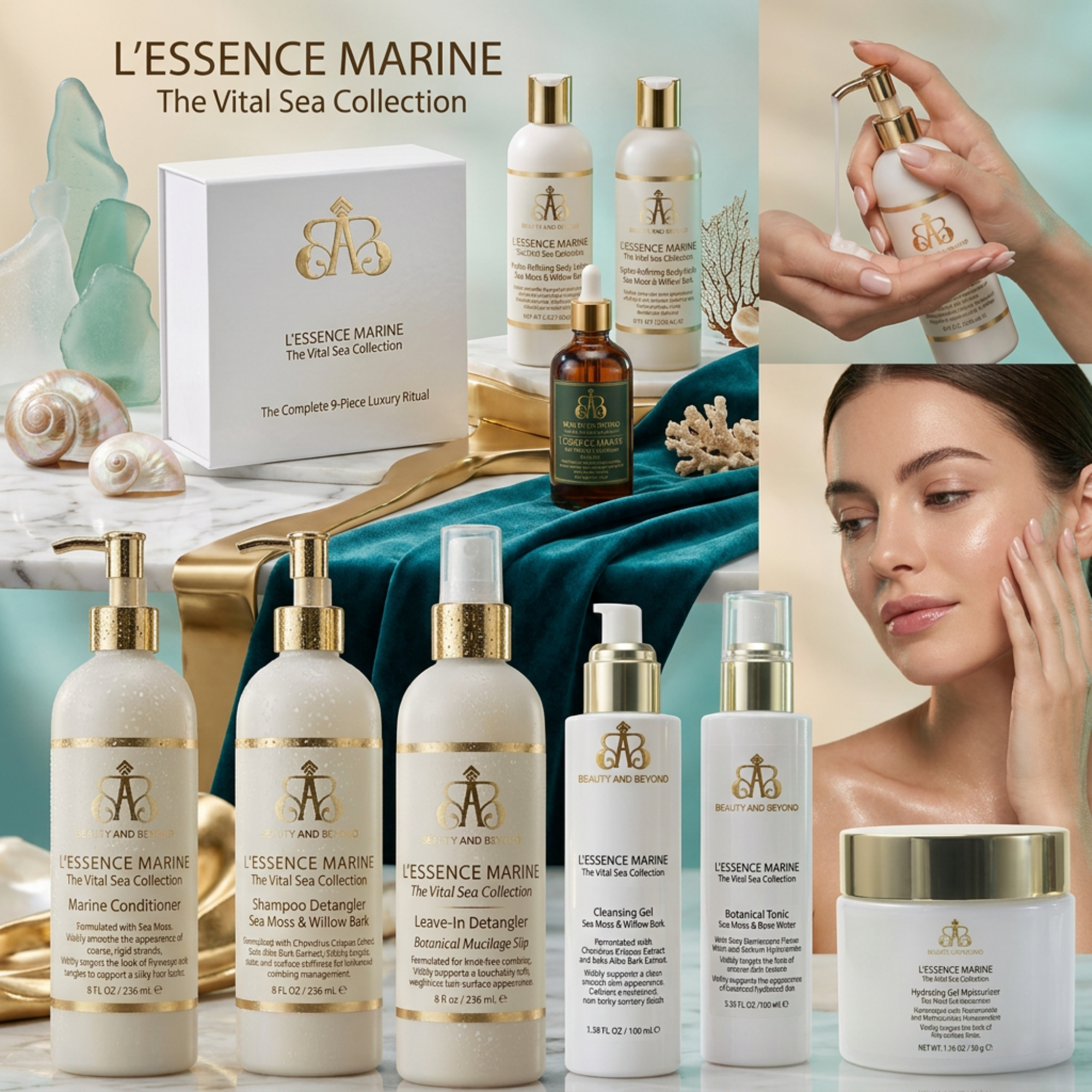 L'Essence Marine: The Vital Sea 9-Piece Collection — Complete Marine Botanical Total Wellness Ritual