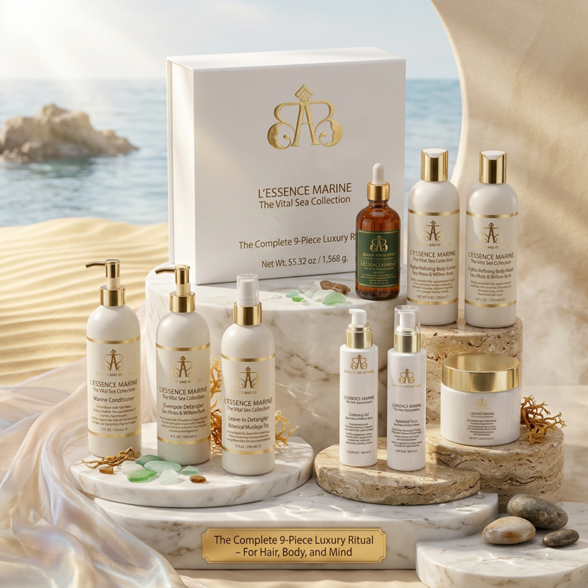 L'Essence Marine: The Vital Sea 9-Piece Collection — Complete Marine Botanical Total Wellness Ritual