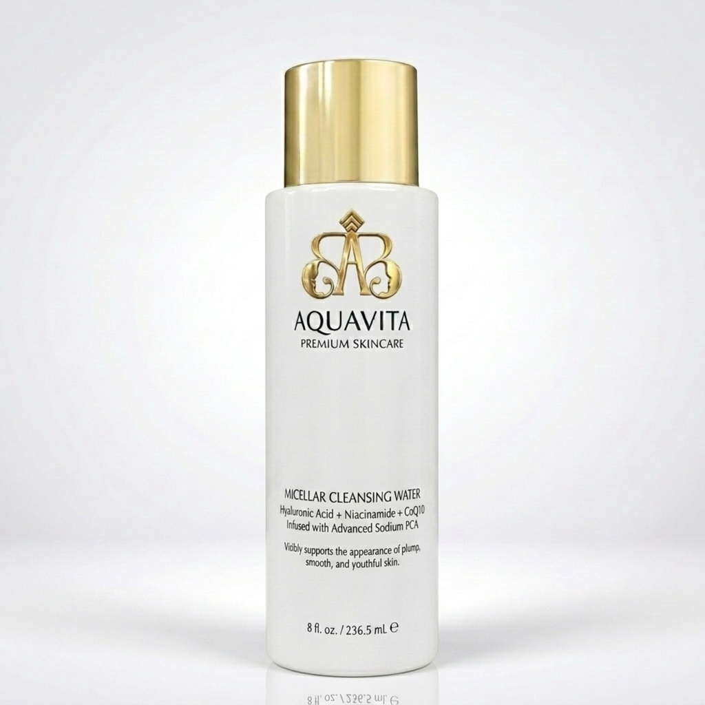 AquaVita Micellar Cleansing Water: Hyaluronic Acid + Niacinamide + CoQ10 — Anti-Aging