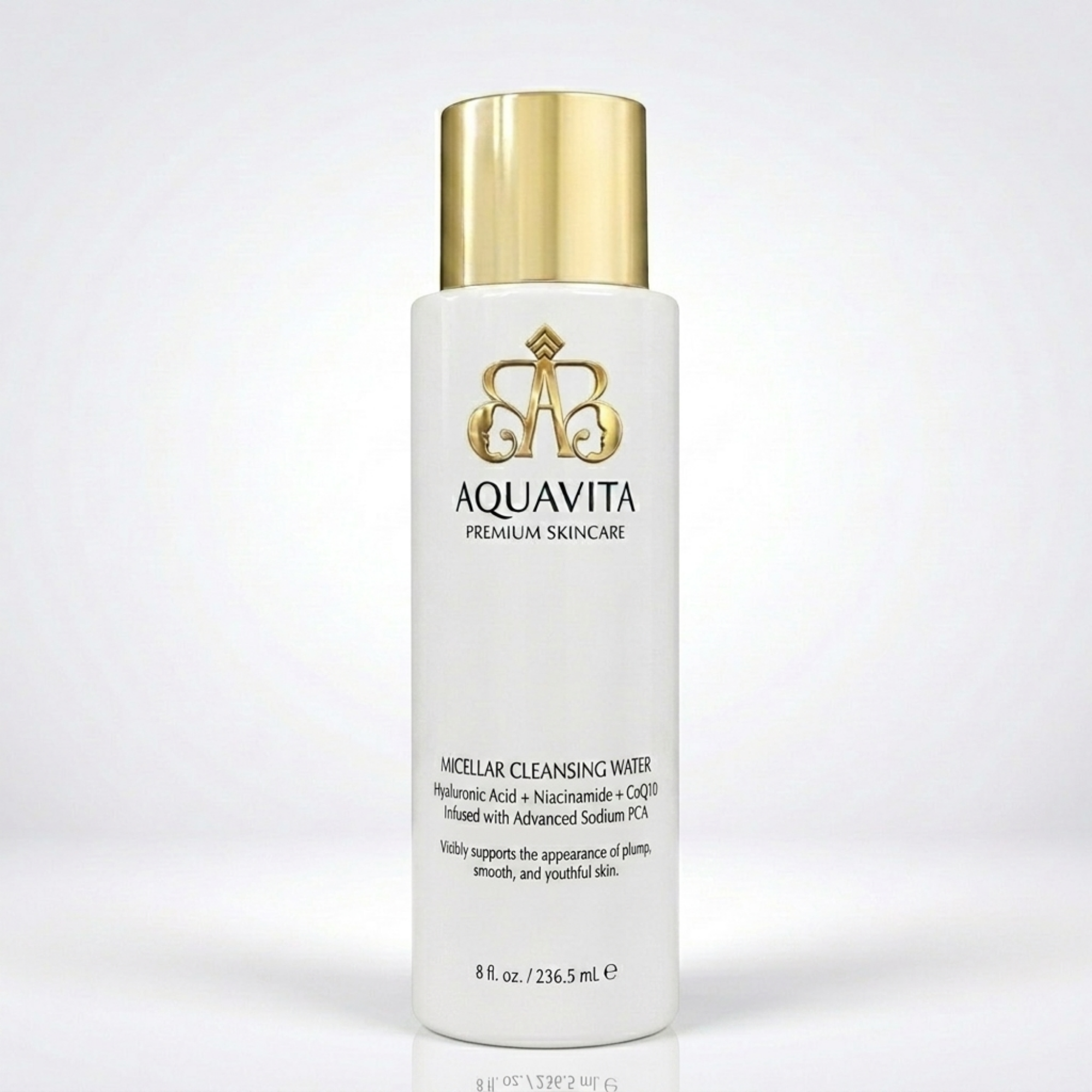AquaVita Micellar Cleansing Water: Hyaluronic Acid + Niacinamide + CoQ10 — Anti-Aging