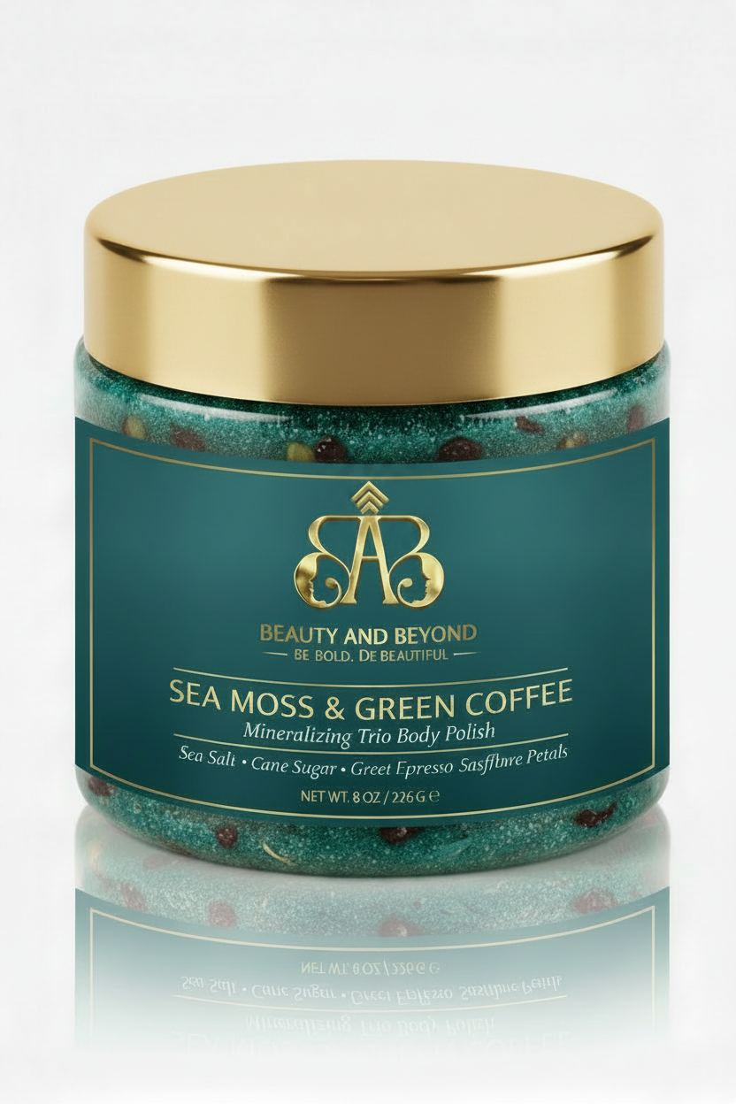 Sea Moss & Green Coffee — Jar with Gold Lid On