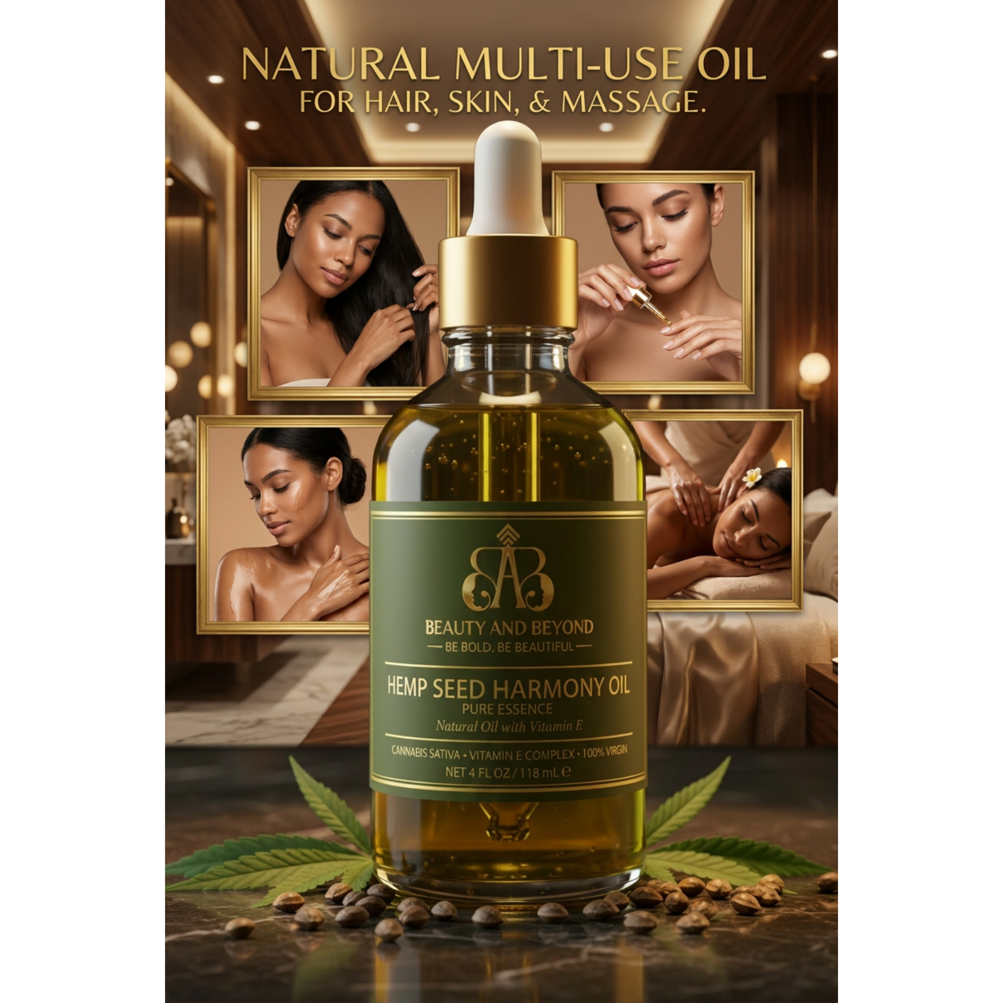 Hemp Seed Harmony Oil | Pure Essence Natural Oil with Vitamin E